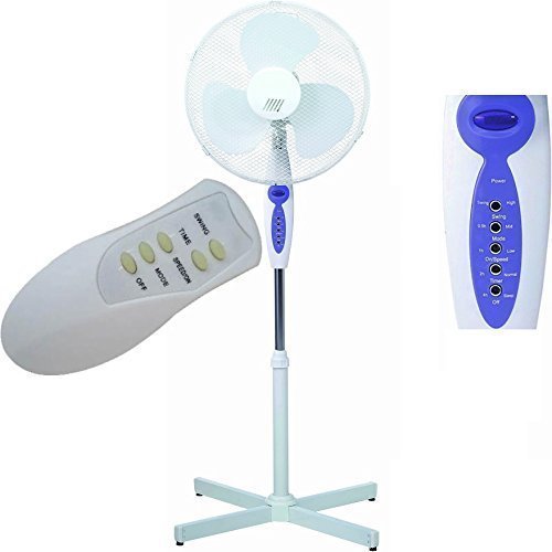 Syntrox Germany SVT-50W Weiß Ventilator mit Fernbedienung, Timer und Oszillation Standventilator Lüfter Luftkühler Axialventilator Windmaschine