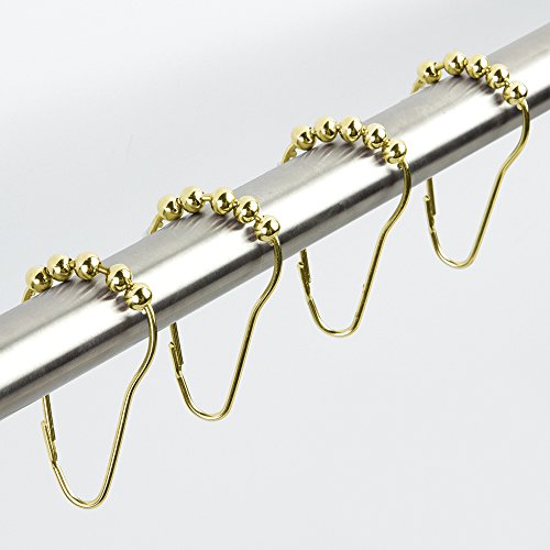 mDesign Duschvorhang-Ringe Edelstahl – 12 Duschvorhangringe mit praktischem Gleitsystem – Duschvorhang gleitet auf Rollen über die Duschstange – einfache Montage, stabile Halterung - 3