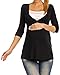 Zeta Ville - Women's Maternity Nursing Wrap Front T-shirt Top Shirt M-3XL - 372c (Black, UK 18)