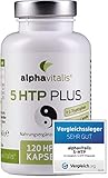 VERGLEICHSSIEGER 2019*: 5-HTP PLUS - 200mg 5-Hydroxytryptophan + L-Tryptophan + Johanniskraut Extrakt + Vitamin B Komplex - ohne Magnesiumstearat - vegan- 120 Kapseln EINWEG