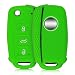 Produktbild kwmobile Autoschlüssel Hülle für VW Skoda Seat - Silikon Schutzhülle Schlüsselhülle Cover für VW Skoda Seat 3-Tasten Autoschlüssel Grün Schwarz