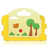 BABY VIVO Laufgitter Laufstall Baby Absperrgitter Krabbelgitter Schutzgitter für Kinder aus Kunststoff mit Tür und Spielzeug 14 Elemente - 5