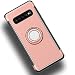 Produktbild LAGUI Hülle, für Samsung Galaxy S10+, Magnetischen Autohalterungen Spezielle Dual Layer Handyhülle mit 360 Grad Verdrehbare Ring, Rose golden