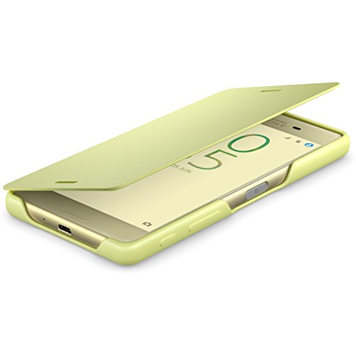 Sony Mobile Smartphone-Flipcover SCR52 HÃ¼lle fÃ¼r Xperia X - GrÃ¼ngold