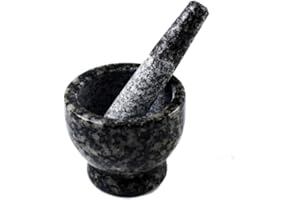 KROGHIN Tiny Granite Mortar and Pestle Set, Miniature Grinder for Herbs, Asian Spices and Seeds for Thai, Chinese, Indian Cuisine Chefs and Home Cooks