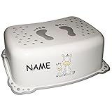 ANTI RUTSCH - Tritthocker / Trittschemel / Kindersitz - " Zebra - weiß " - incl. Namen - auch für Toilettentrainer - für Kinder Mädchen Jungen - Bad Kunststoff - Trittbank - Tiere - Kinderschemel & Kindertritt - groß - ideal als Erhöhung & Sitz - Kinderhocker