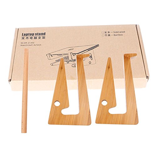 HuntGold Universell Abnehmbare Holz Bambus Halterung Halter Ständer für Laptop - 8