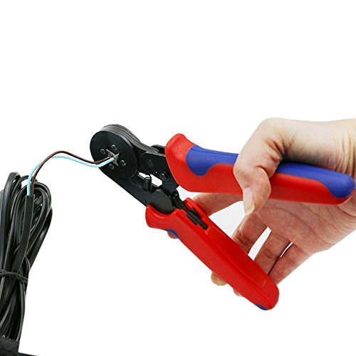 Proster 0,25-6,0mm² Crimpzange Crimp Zange Streifenschneider Klemmzange Kneifzangen Kabelzange Crimpe Zange für isolierte unisolierte Aderendhülsen - 7