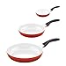 Produktbild 3er Set culinario Bratpfanne, Ø 20, 24 und 28 cm, rot, antihaft und induktionsgeeignet