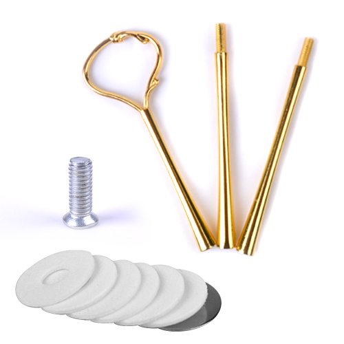 3 Set golden Metallstange Mittellochausstech bis 3 Etage fuer Hochzeitstorte Etagere Tortenstaender Tortenhalter Torten #50 - 3