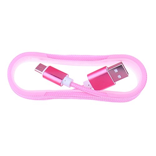 USB3.0 Type-C 1 Meter Nylon geflochtene Kabel Ladekabel für Android Smartphones (Pink)