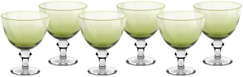 Set of 6, Ice Cream Sundae Dishes, Ice Cream Sundae Glasses, Sundae Dishes, Ice Cream Bowls, Ice Cream Cup ~GRANDE~ Light green, 14 cm, Glass (GELATO VERO powered by CRISTALICA)