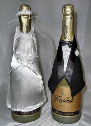 Flaschendeko „Hochzeitspaar“ 3-tlg. - 2