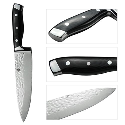 SWITYF VG-10 hochwertige japanische Stahl-Kochmesser das 205mm lang und mit hohen Kohlenstoffgehalt ist. Alveolen Damaskus Entwurf. DCK-HK - 3
