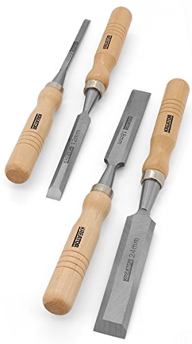 Kreator Meißel Set 4 teilig Holzmeissel Beitel Holzschnitzerei Holzgriff - 2