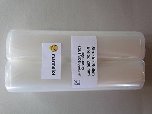 Vacuum Food Sealer Foil with microstructure 28cm wide - 2 rolls 6 meter for all sealer brands