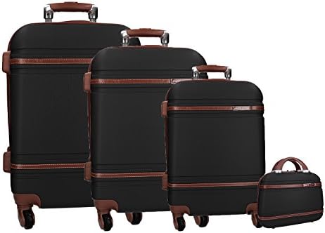 3-piece + beauty rigid luggage set black PIERRE CARDIN cabin baggage VS165