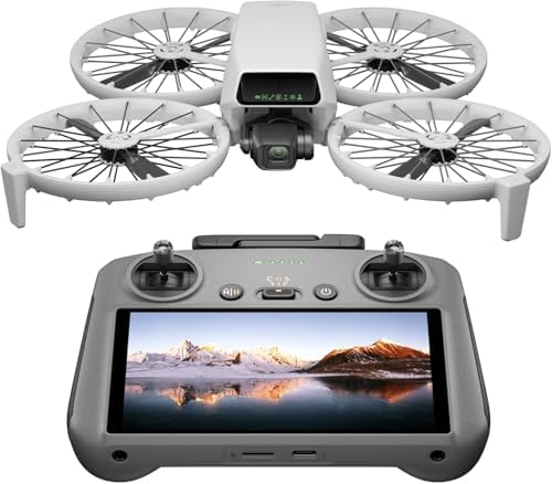 DJI Flip (RC2 con schermo), drone Follow Me con fotocamera UHD 4K per adulti, < 249 g, stabilizzatore a 3 assi, trasmissione video da 13 km, decollo dalla mano, 31 minuti di autonomia di volo