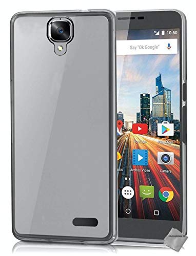 htdmobiles Housse Etui Coque Silicone Gel Fine pour Archos 55 Helium Ultra + Film ecran - Blanc Transparent