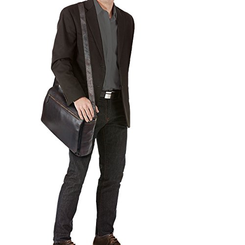 STILORD  Jan  15 6 Zoll Laptoptasche Leder Herren Damen Umh  ngetasche Unitasche Aktentasche Freizeit B  rotasche weiches Vintage Leder  Farbe ebenhol