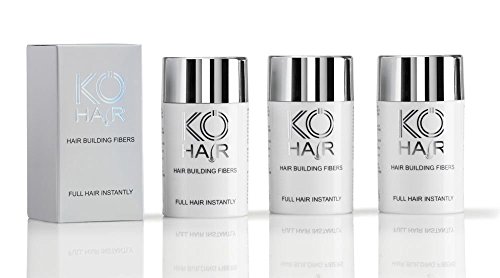 KÖ-HAIR FIBERS Haarverdichtung, Schütthaar, Streuhaar für lichtes Haar und Teilglatze 12g Farbe Schwarz - 9