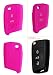 Produktbild CK+ Seat Auto-Schlüssel Hülle Key Cover Case Etui Silikon für Ibiza Leon Alhambra Altea Toledo Mii - Rosa