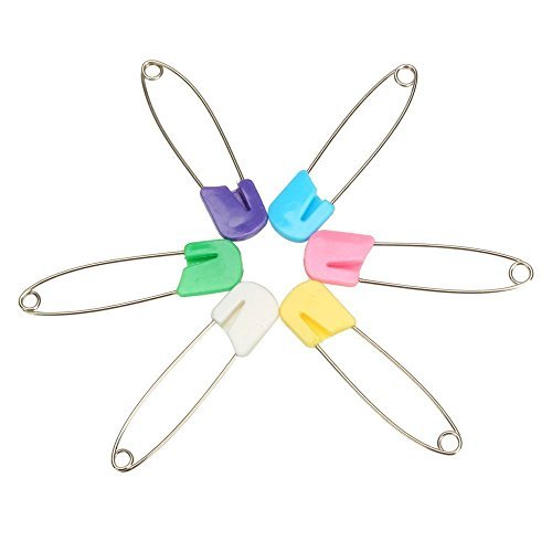 GoodLucky365 20pc Assorted Color Baby Child Infant Kids Cloth Diaper Nappy Pins Safety Safe Hold Clip Locking Cloth Size L