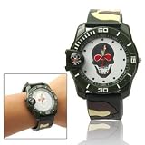 Analog Quarz-Armbanduhr mit Silikonband und Kompass, S-WA-1004J