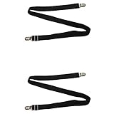 Toweter 2 Stück 29" to 82" unter Matratze Bett / Bettlaken Verschluss verstellbar, kreuz und quer Bettlaken Bänder Hosenträger, slipcover Verschluss, langen Riemen Clip Bands(Schwarz)