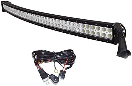 Serpeo 50" Inch 288w 10v-30v Curved CREE Waterproof LED Light Bar Flood Spot Combo Beam Offroad SUV UTE ATV Truck with Wiring Harness and Mounts