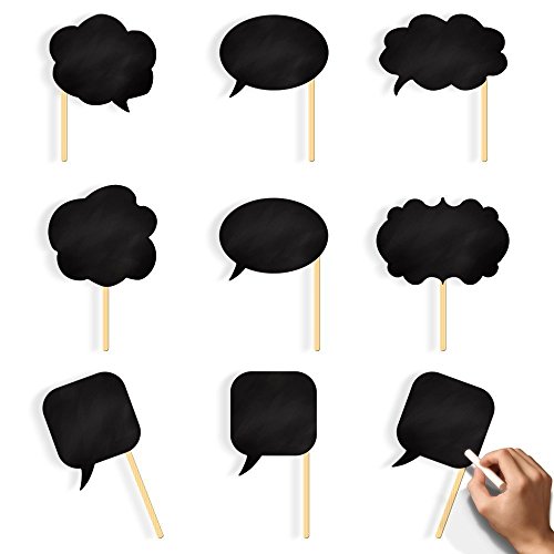 BizoeRade 10pcs Photo Booth Props Hochzeit Ideen Foto Minitafel Schilder mit Spieße Mini Tafeln Fotografie Props Hochzeit Dekorationen - 3