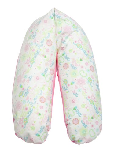 Flexofill 2008-1- 581 - Almohada para lactancia con funda incluida, Rosa (Nubecitas rosa), XL, 190 x 40 cm