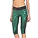 Produktbild Happyplus1 Damen Laufhose Leggins, Damen 3/4 Länge Capris Fischschuppen 3D Digitaldruck Leggings Active Tights Workout Gym Laufen Fitness Yoga Hosen Shorts Yoga Sporthose Stretch-Hose Lauf-Tights