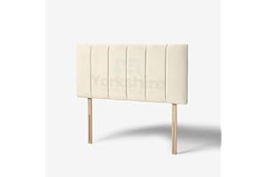 Y HOMEWARE YORKSHIRE HOMEWARE Padded Lined Headboard | Lined Headboards in Plush Velvet Fabric | Bed Bedroom Decor Hotel Furniture (Cream, 3ft Single)