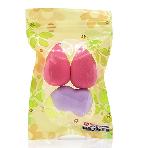 Dolovemk Makeup Sponges Blenders Soft Beauty Blending Egg | 3PCS/PACK MINI SIZE: 4.5x3 cm. LATEX-FREE Bigger when Wet. (RANDOM COLORS of 3)