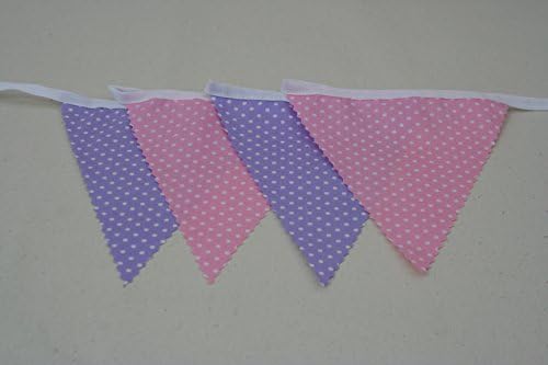 Candy Lilac and Pink Mix Cotton Bunting 20ft/6m long