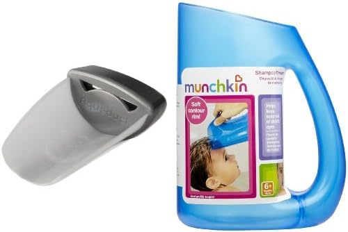 Aqueduck Bath Faucet Extender with Shampoo Rinser, Gray/Blue