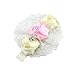 Demarkt 1 Set(6 Pcs) Baby Girl Hair Accessories Cute Three Rose Flower with Diamante Headband Infant Kids Children's Elastic Decorative Hairband