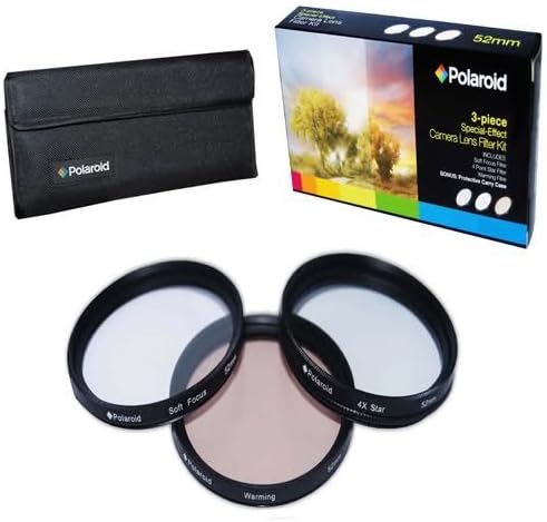 PolaroidOptics 3 Piece Special Effect Filter Kit Includes Soft Focus, 4 point Star Effect, 62 mm