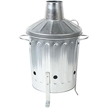 Galvanised Zinc Fire Pit Large Garden Incinerator Rubbish Paper