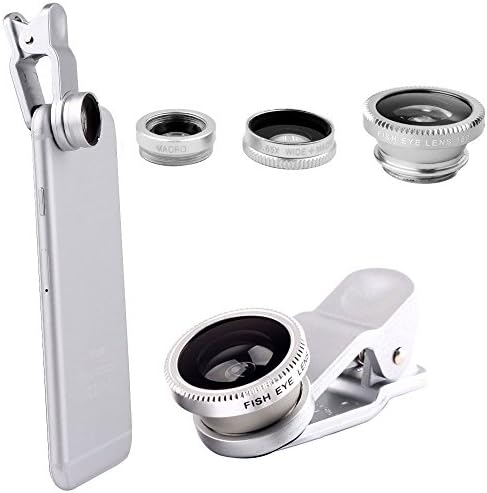 Phone Camera Lens, Universal 3 in 1 iPhone Lens Kit with 180 Degree Fisheye+0.65X Wide Angle+10X Macro Lens Camera For iPhone,Samsung Galaxy S6 S7 Edge ,Huawei and Most Of All