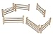 Produktbild Unbekannt 6 tlg. Set: Holz Zaun / Weidezaun natur Miniatur Maßstab 1:32 - für Bauernhof Stall Pferde Holzzaun