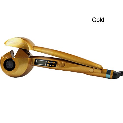HSRT-PRO LCD Automatic Anion Hair Curler Curling iron Heated Roller Tongs Styling UK PlugGold