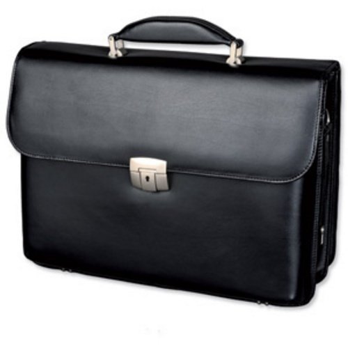Alassio 47011 - Aktentasche FAENZA, aus echtem Leder, ca. 41 x 32,5 x 12 cm, schwarz