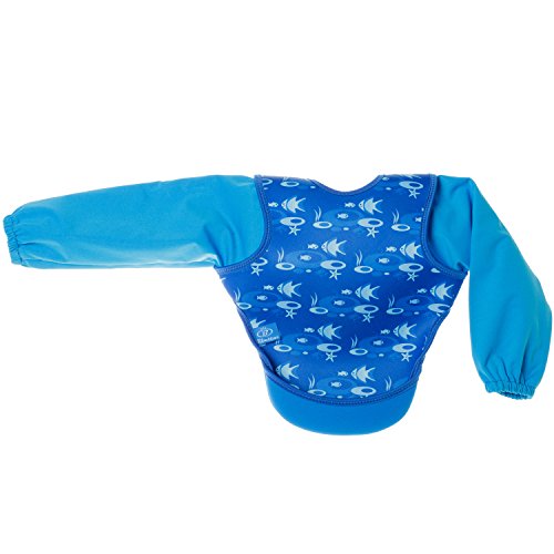 Bibetta Ultrabib Baby Bib with Sleeves (Blue Fish)