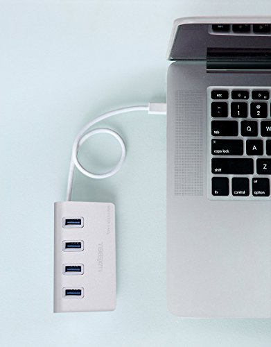 Luxebell® USB 3,1 4 Port USB 3.0 Hub für USB-Typ-C-Geräte, einschließlich der neuen MacBook, Chromebook Pixel und mehr - 5