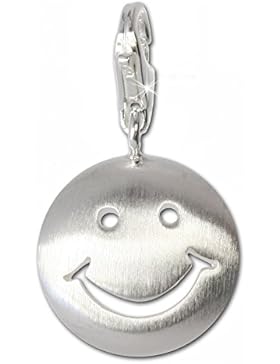 SilberDream 925 Sterling Silber Charm Smiley Silber Anhänger für Armband Kette Ohrring FC3111