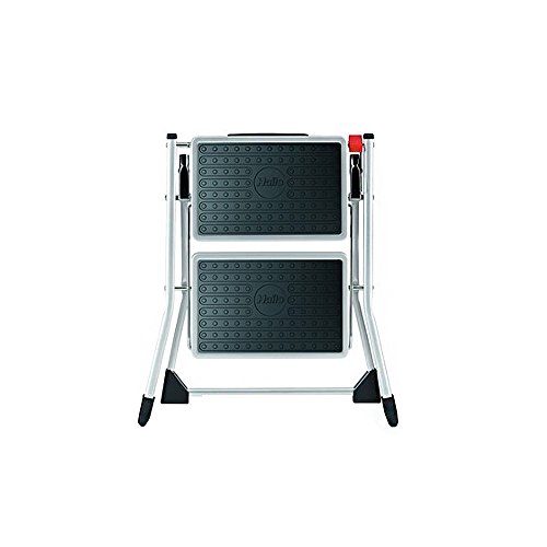 Hailo Mini 2-Stufen Stahl Klapptritt bis 150 kg Stehleiter mit breiten Stufen bis zu 225 cm Arbeitshöhe - 3