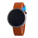 Suitray Uhren Damen Herren,Einfach Zifferblatt Frauen Armbanduhr Analoge Quarzuhr Beiläufig Uhr Geschenk,Runde Zifferblattgehäuse Lederband Uhren