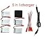Produktbild Yacool® 5 x Ersatz-3,7V 750mAh 5 in1 Ladegerät für RC Quadcopter Drohne MJX X300C X 400 X 500 X 800